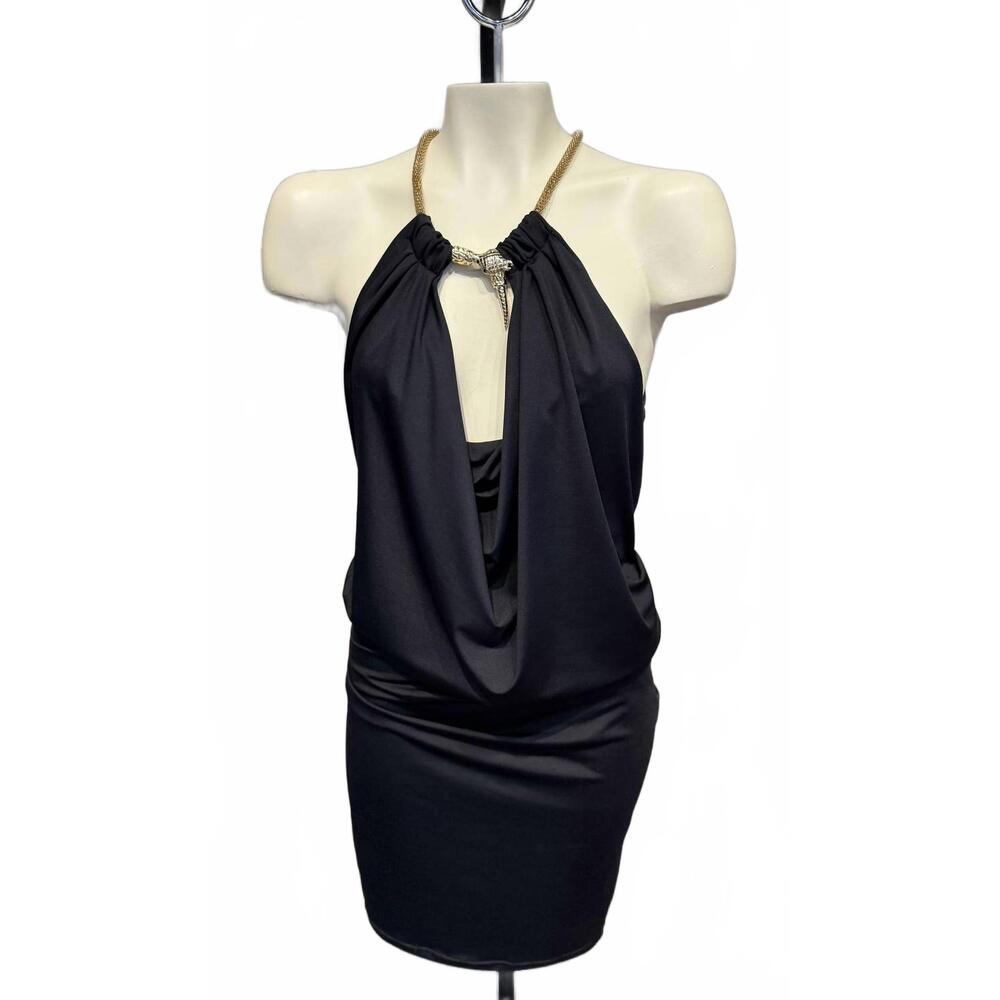 NEW MICHELLE PARISOU women's halter dress in black